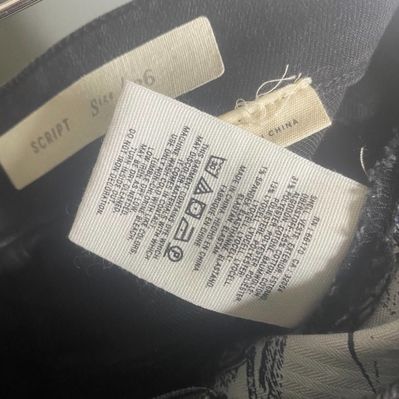Anthropologie Pilcro Black Script Beaded Jeans 26 - Picture 5 of 9